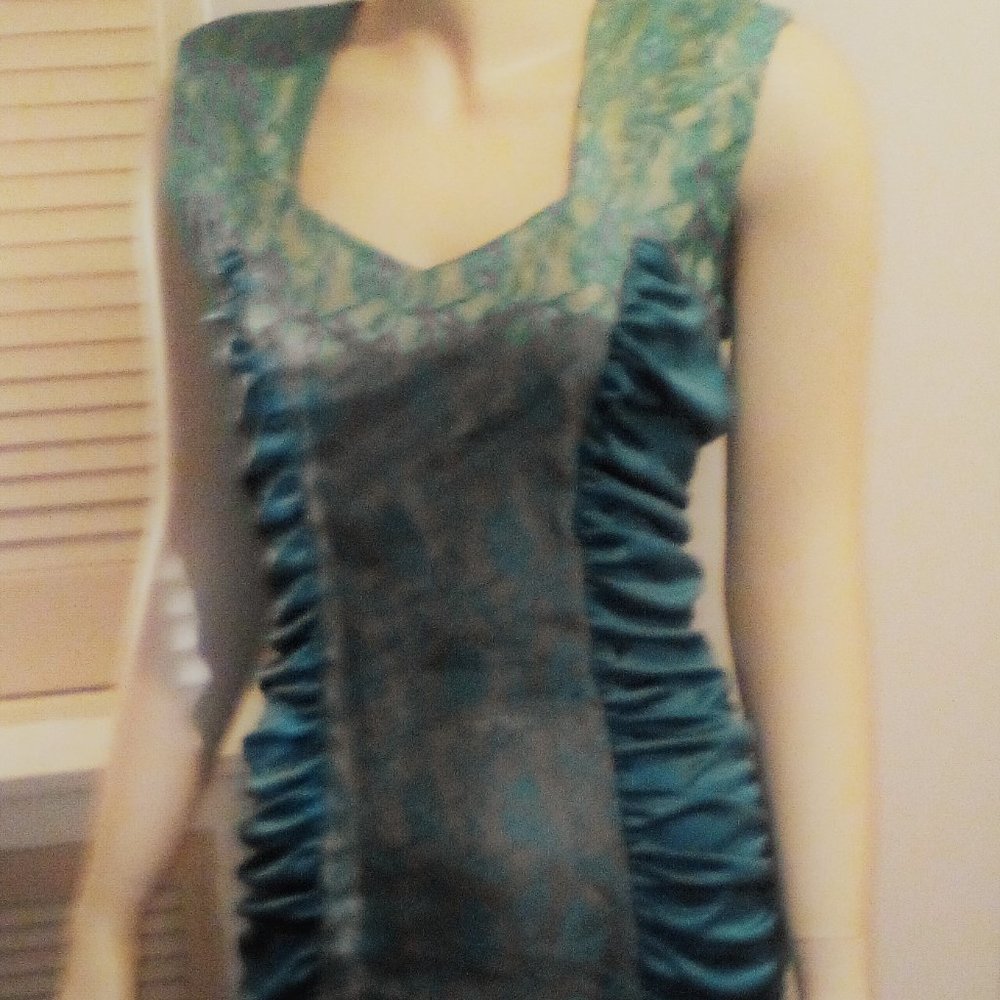 MayVen's of California Emeral Green Knit Dress Size 7